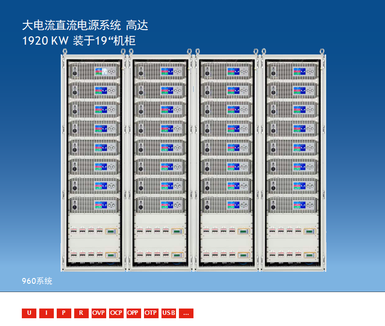 大電流直流電源系統30 KW - 1920 KW 